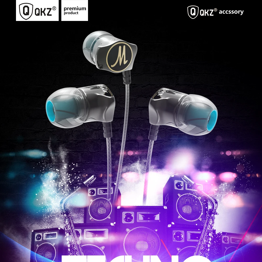 QKZ DM7 سماعة معدنية ستيريو عزل الضوضاء في الأذن سماعة الموسيقى سماعة الأذن fone de ouvido DJ السمعية DJ MP3