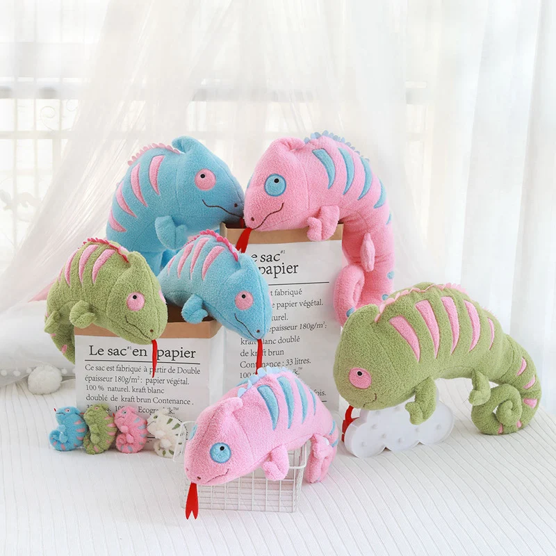 12cm Cartoon Reptiles Lizard Chameleon Plush Toys Pendant Personality Animal Doll Keychain For Kids Birthday Christmas Gifts