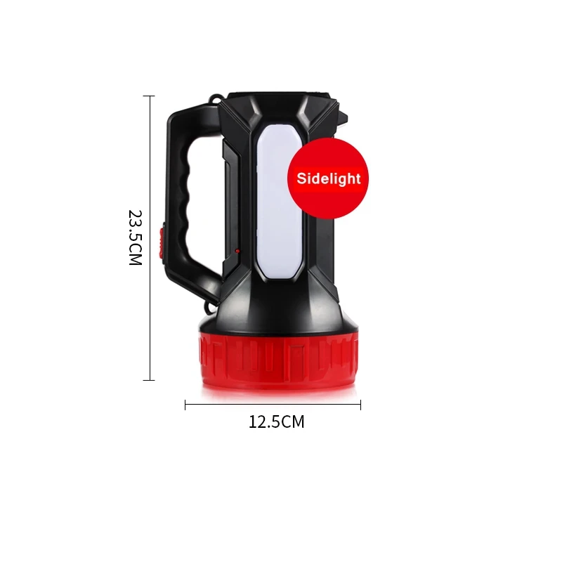 Multi-function  Flashlight Lamp with sidelight Outdoor Waterproof Flashlight Led Rechargeable Searchlight Long Range Portable