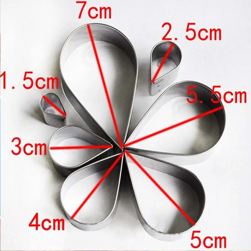 

7pcs/set High Quality Stainless Steel Rose Petal Cookie Cutter Mold Pastry Mould Sugarcraft Cake Decorating Tool Cake Tool