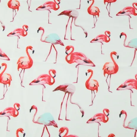 LEO&LIN Africa Flamingo Chiffon Eugen Yarn White Red Children Polyester Fiber Digital Printing Spot Fabrics 50cm