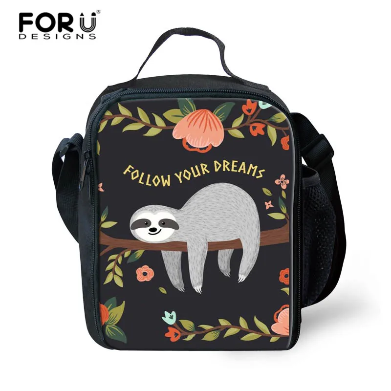 

FORUDESIGNS Portable Insulated Thermal Cute Sloth Print Lunch Box Tote Picnic Storage Bag Pouch Lunch Bags Family Women Lunchbag