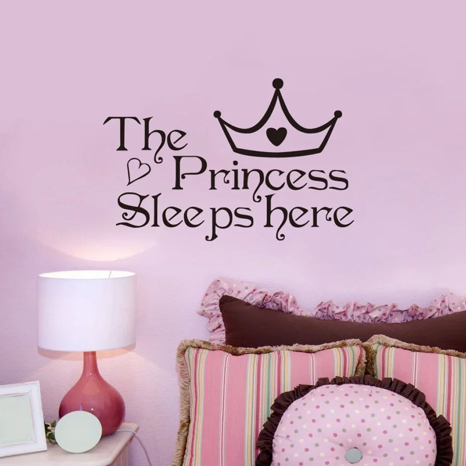 

The Princess Sleeps Here Wall Stickers For Living Rooms Bedroom Window Decoration Decals Art Decal Vinyl Home Decor