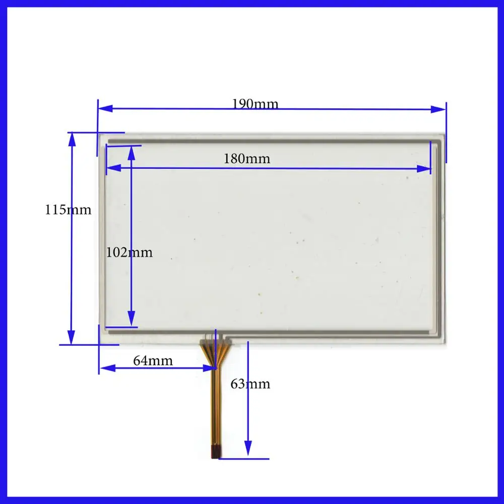 8'' inch 190*115 four wire resistive touch screen handwriting screen, Junda general screen navigation