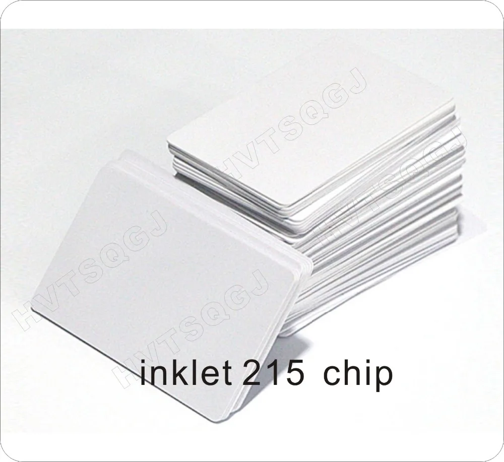 100pcs free shipping manfacturer nfc 215 chip inkjet printable blank pvc card