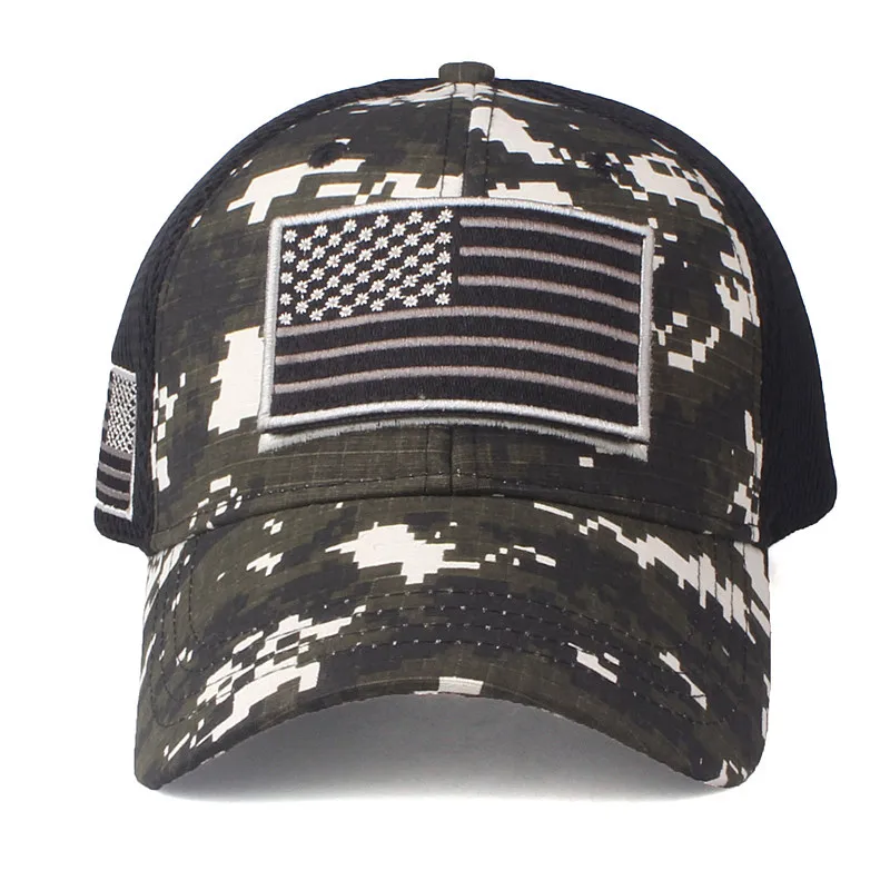 Xthree High Quality USA Flag Camouflage Baseball Cap For Men Snapback Hat Army American Flag Baseball Cap Bone Trucker Gorras