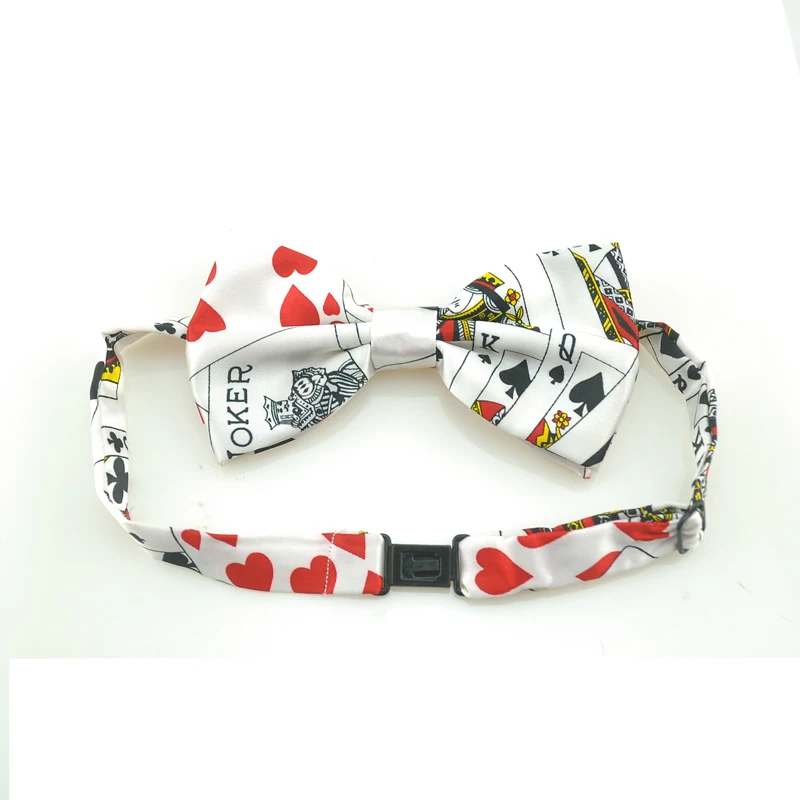 Pajaritas para hombre, naipes a la moda/Poker, vestido de esmoquin rojo y negro, pajarita, regalo Formal para fiesta, camisas de boda, corbata,