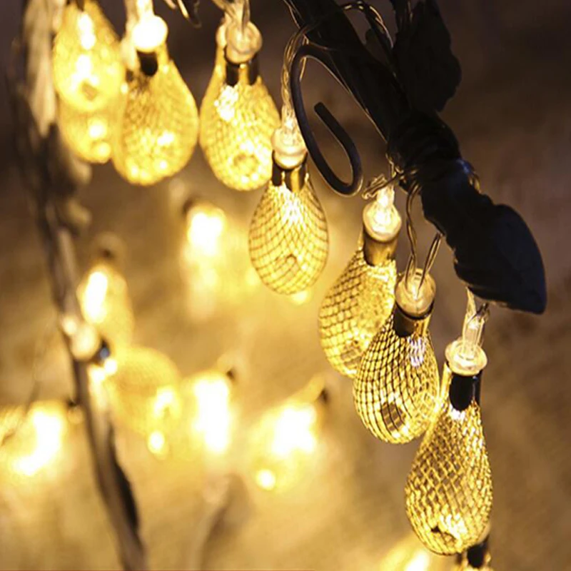 

Decorative Led Lights Hollow Drop Type Lantern AA Battery Fairy String Light Wedding/Christmas/Valentine Party Decoration Lamp