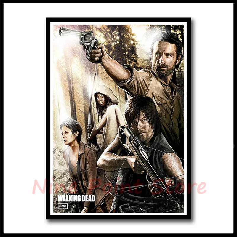 The Walking Dead series White Coated Paper Posters Bar Cafe Home Decor Painting Wall Sticker Frameless