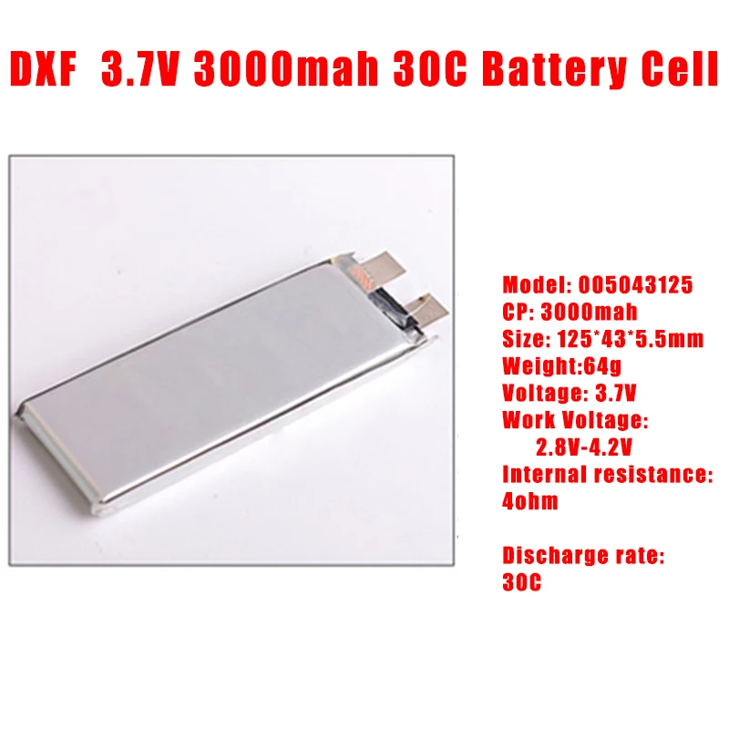 DXF 3.7V 3000mah 3400mah 3500mah 3700mah 3800mah 4200mah 5200mah 6000mah 6500mah 7000mah 7500mah 8000mah  3300mah replacement