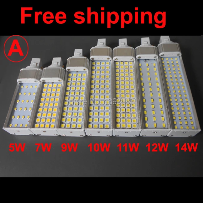 

Free shipping 4 pin led g24q-3 pl bulb Lamp 5W 7W 9W 10W 11W 12W SMD5730 5050 2835 led downlight light AC85-265V 110V 220V