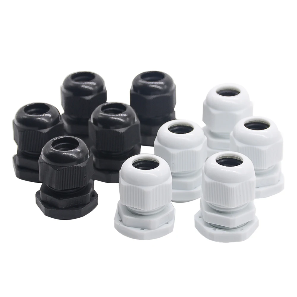 100pcs Hot Sale IP68 Waterproof Nylon Plastic Cable Gland Connector PG7 M12*1.5 for 3-6.5mm Cable