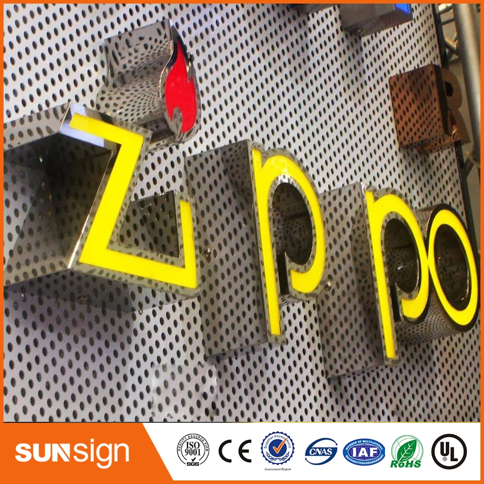 Wholesale LED lighted letter sign Stainless steel 3d channel letters