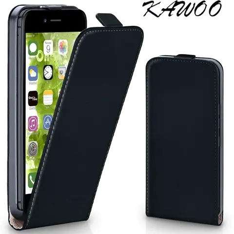 For iPhone 7 Capa Classic Magnetic Clip Design Premium Leather Vertical Flip Case Cover for iPhone 4s 6 6s 5 5S SE 5C 6 Plus 8 X