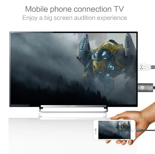 Lingthing-محول فيديو رقمي إلى HDMI ، AV ، لجهاز iPad Air ، iPhone 7 ، 7 Plus ، iPad Mini ، TV ، HD