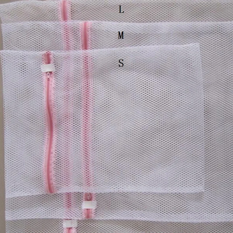 2Pcs Zippered Mesh Laundry Wash Bags Foldable Thicken Delicates Lingerie Underwear Washing Machine Clothes Protection Net 8CX691