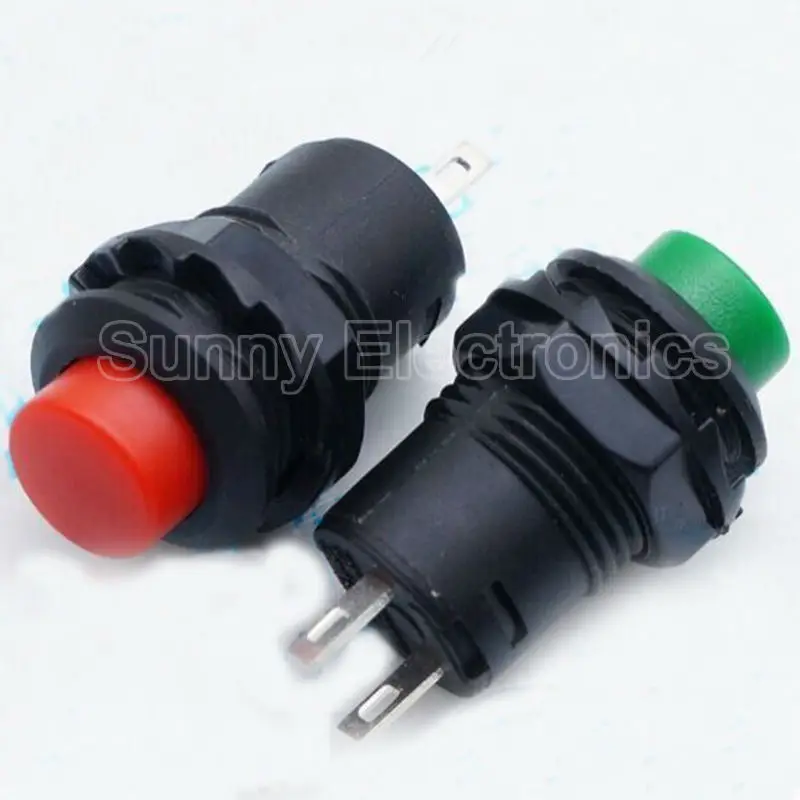 10Pcs  Latching  Self-locking Push button SwitchON/OFF 12mm  3A /125VAC 1.5A/250VAC red green blue yellow  pushbutton switches