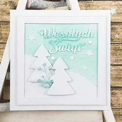 Wesotych Swiat Polish Letter DIY Cutting Die Handicraft Embossing Template Card Photo Making Handmade Decoration Scrapbooking