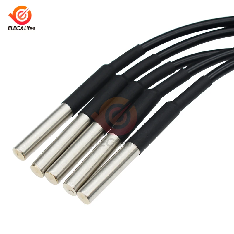 DS18B20 DS18S20 NTC Thermistor Temperature Sensor Waterproof Probe Cable Stainless steel package 10K 1% 3950 Digital temp sensor