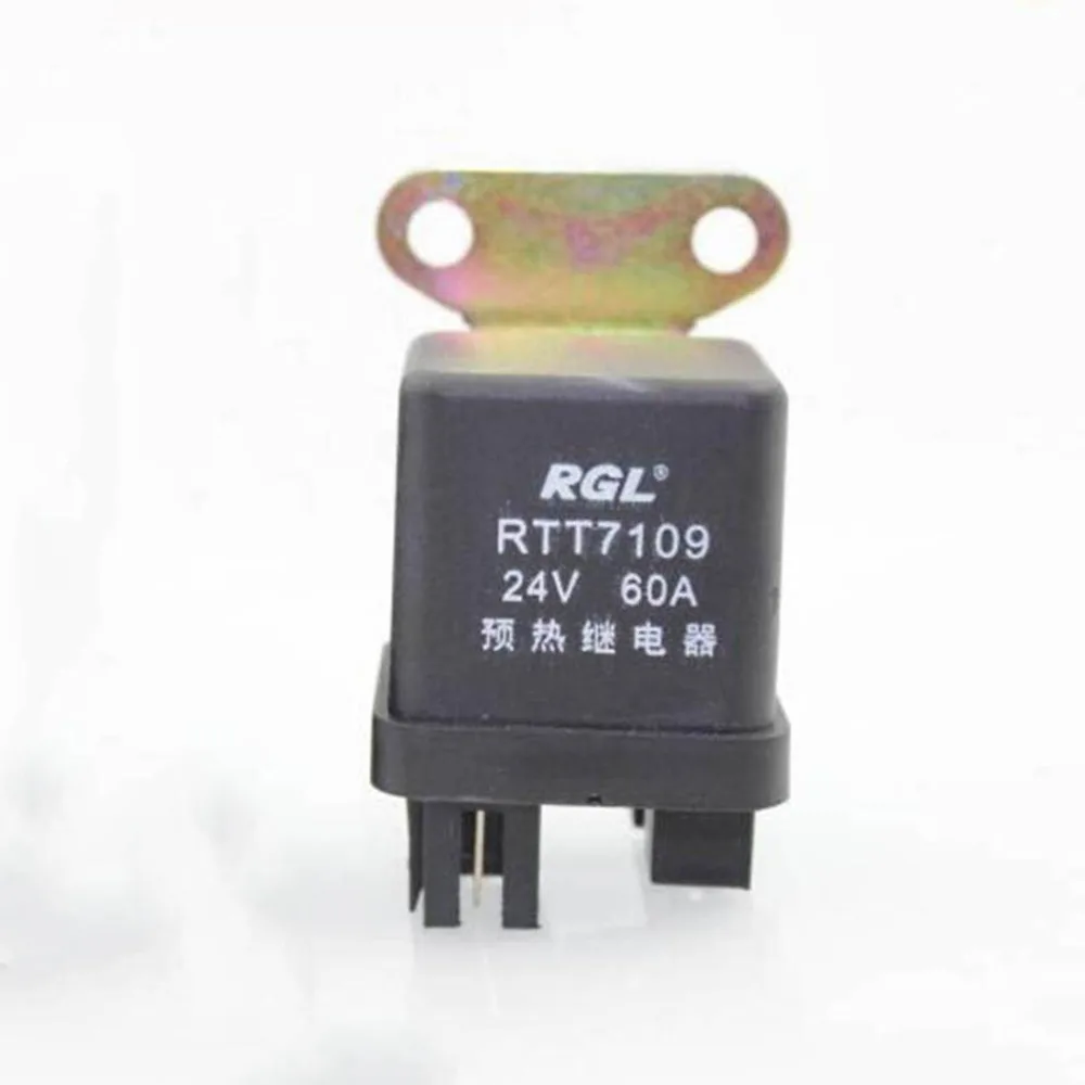 24V 60A Automotive Relay RTT7109 with Iron Backrest Waterproof Black Car Truck Starts The Heating Relay