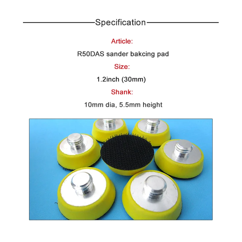 5 stücke 1,2 zoll 50DAS Schleifen Disc Sichern Pad 10*5,5mm Gewinde Schleifen Pad Schleif Werkzeuge Elektrische Grinder zubehör