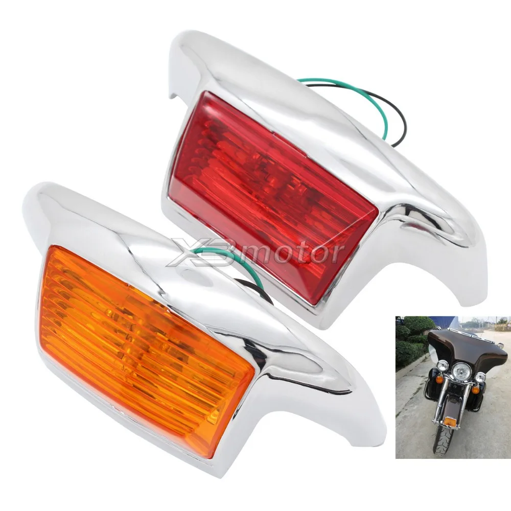 

Motorcycle LED Fender Tip Light Front Leading Edge Rear Tailing Edge Driving Brake Light For Harley FLSTC FLHT FLHTCU FLHR