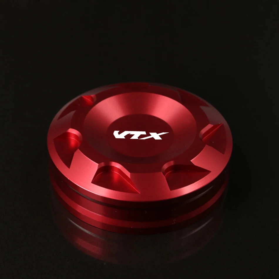 For HONDA VTX1800C VTX1300S VTX 1300S 2002-2015 Motorcycle Accessories Rear Brake Fluid Reservoir Cover Cap CNC With Logo Red