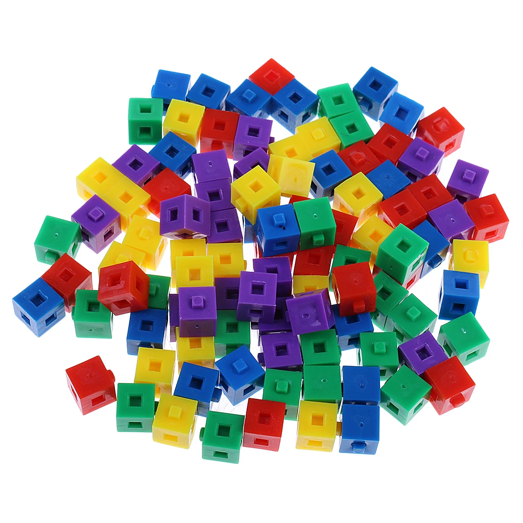 100Pcs/Pack 1cm Building Kit Stacking Cube for Kids Children Baby Intelligence Developing Toys