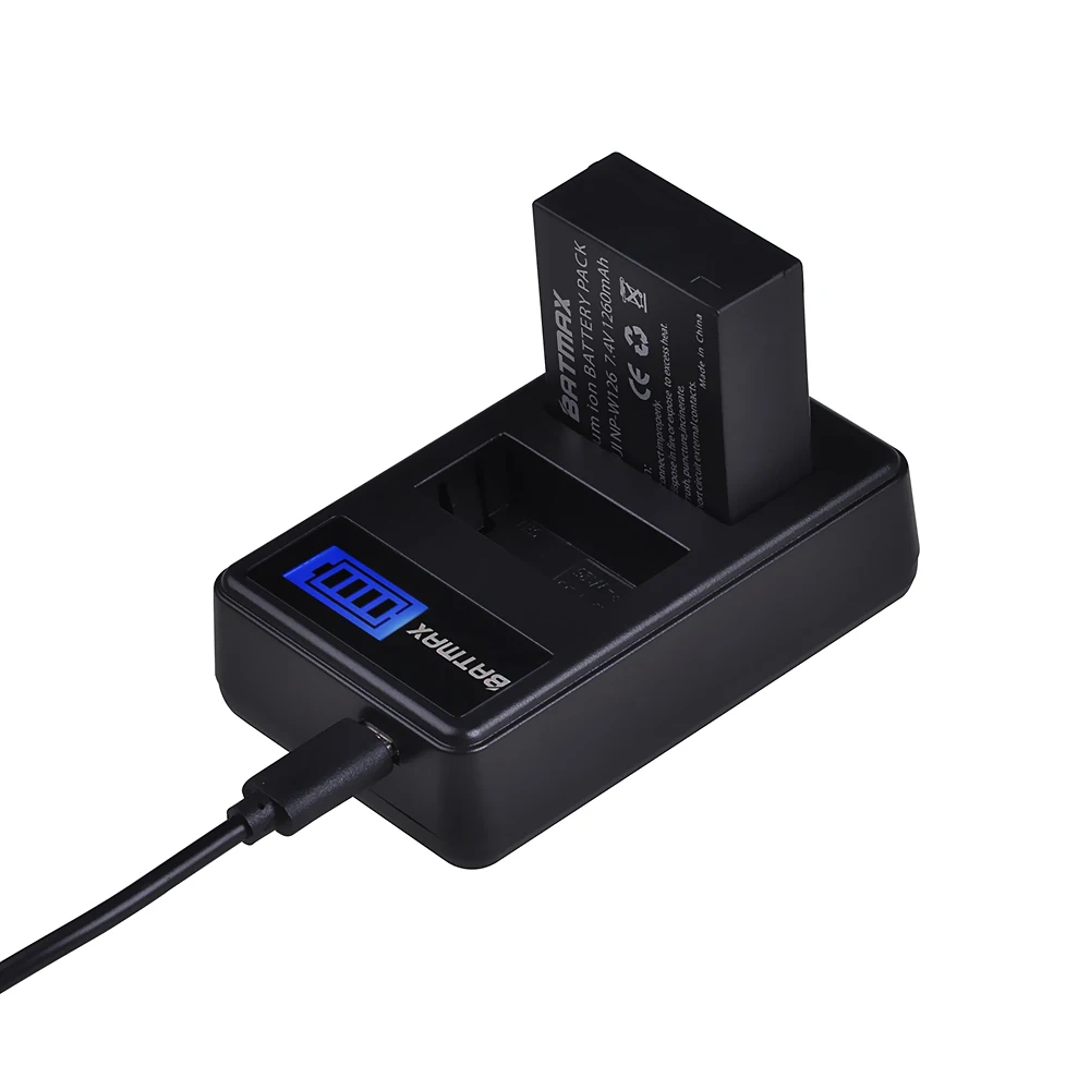 LCD Dual Battery Charger for Fujifilm NP-W126 NP-W126S Batteries Fujifilm Fuji X-Pro1 XPro1 X-T1 XT1, HS30EXR HS33EXR X PRO1 Cam
