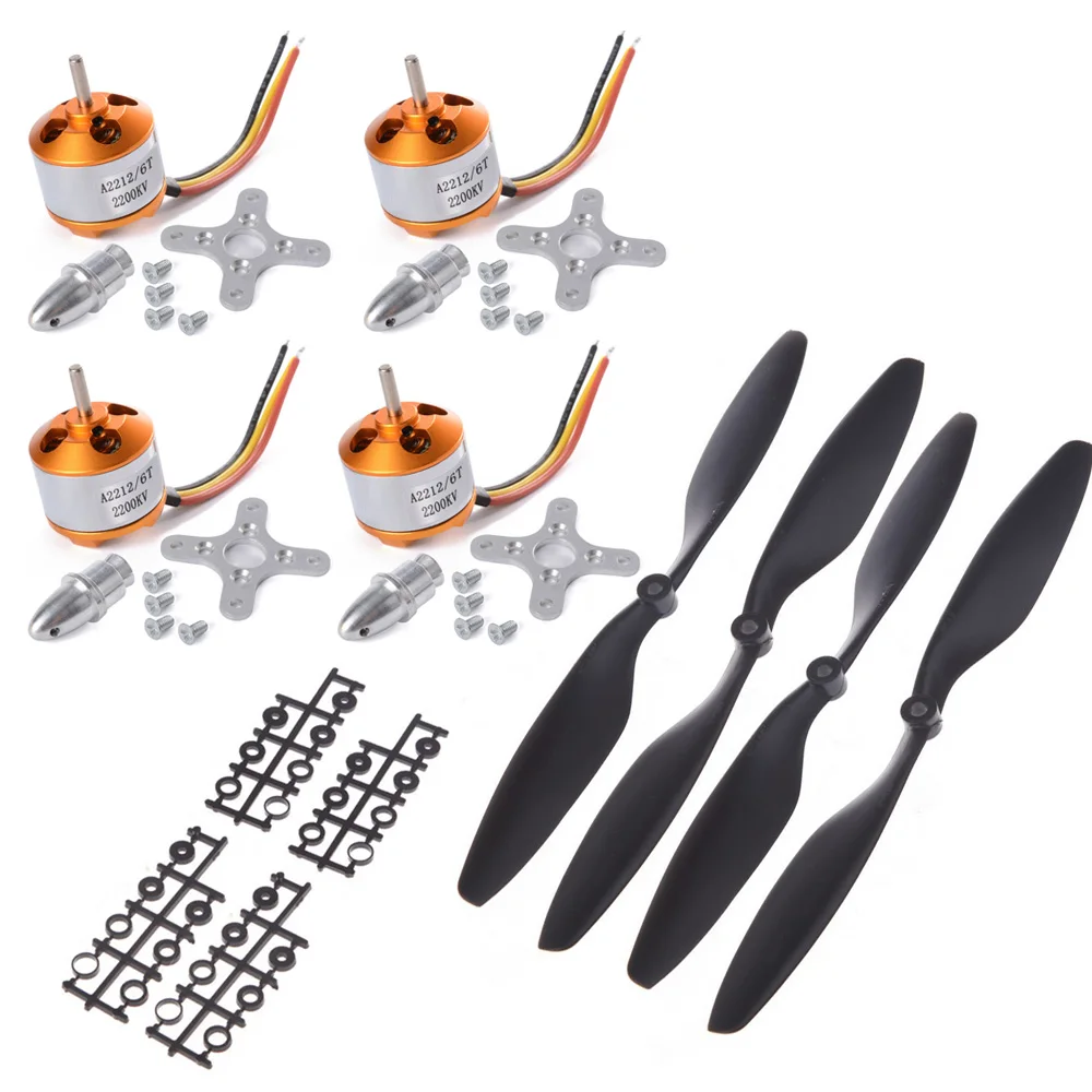 4set XXD A2212/13T 2200KV 1000KV Brushless Motor + 4 x 1045 10*4.5 Propellers (2 pair) for RC F450 F550 MWC Multicopter