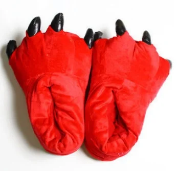 شتاء دافئ النعال الناعمة النساء الرجال الأطفال أحذية باو مضحك الحيوان عيد الميلاد الوحش مخلب النعال ارضيات داخلية حذاء مسطح