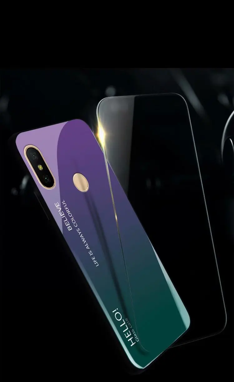 For Xiaomi Mi Max 3 Case Luxury Hard Tempered Glass Fashion Gradient Protective Back Cover case For xiaomi mi max3 phone shell
