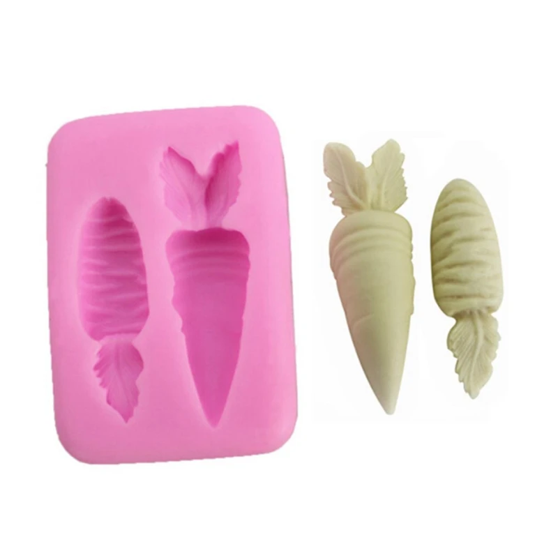 

1Pcs 2-Hole carrot shape silicone cake mould mold decoration chocolate pudding silicone mold cake tools