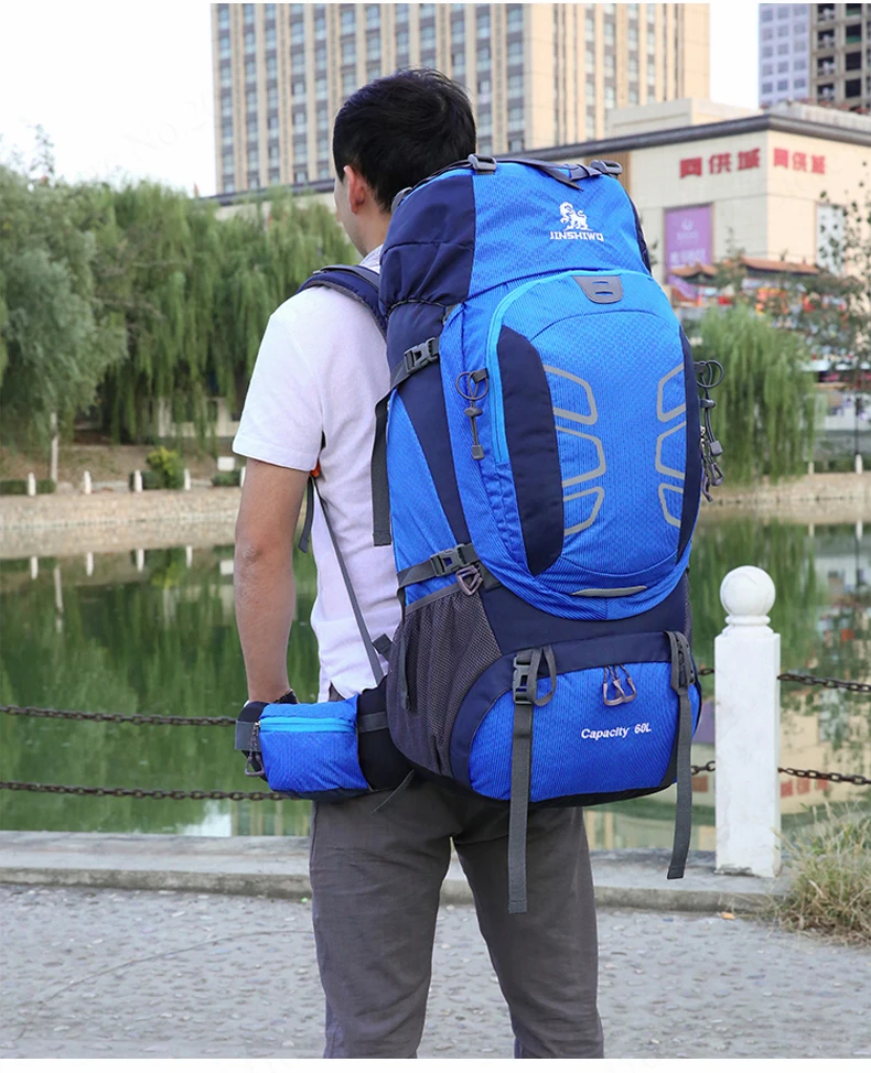 60L Wasserdicht Klettern Wandern Outdoor Rucksack Frauen & Männer Tasche Camping Bergsteigen Rucksack Sport Bike Reisetaschen – Detail 20