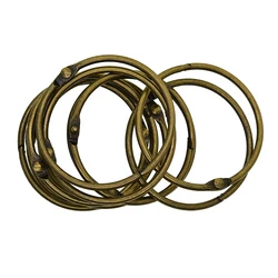 10 Pieces Bronze Metal Loose Hinged Leaf Ring Paper Scrapbook Book Binder Ring Key Ring Keychain DIY Craft Accessories 73mm