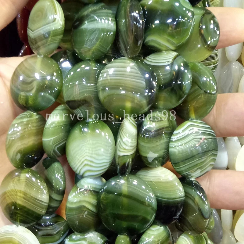 

Free Shipping Beautiful Jewelry 25mm Olive Green Stripes Carnelian Round Women Men Spacers Loose Beads 16pcs pG7204