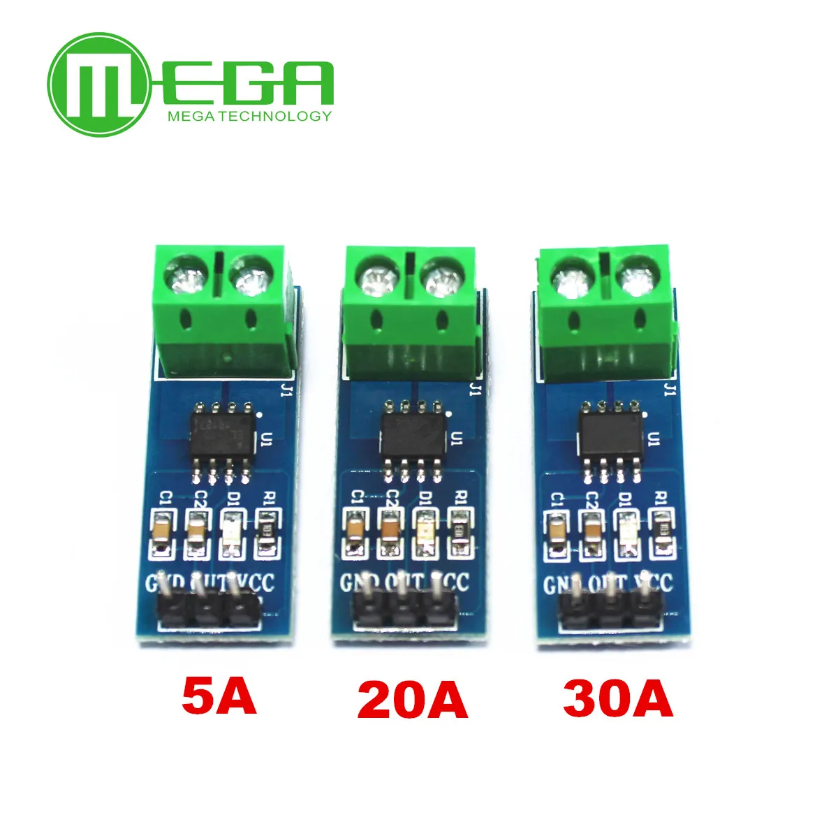 Modulo sensore di corrente Hall 5A 20A 30A modello ACS712 per arduino