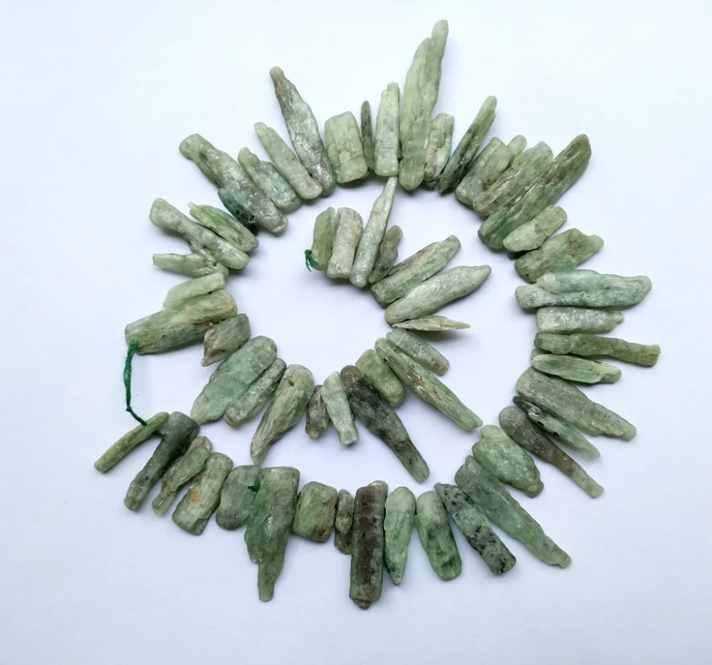 

Natural Green Kunzite gem stone Chips beads 10-45mm gem stone Kyanite long Chip Nugget necklace diy Beads 1string 16"