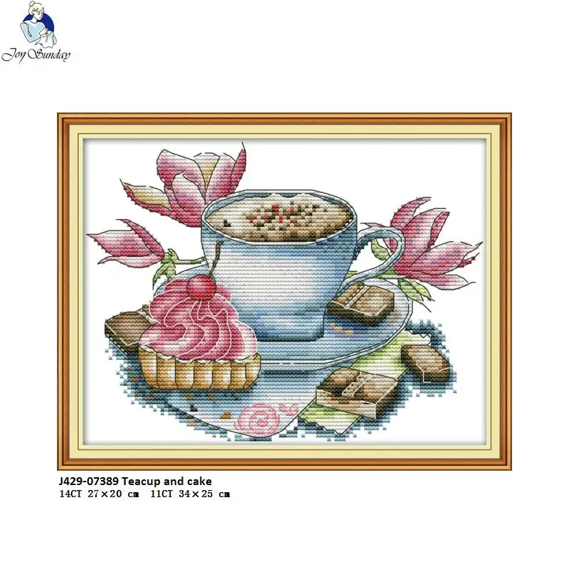 Joy Sunday Cross Stitch kits Afternoon Tea Series DMC 14CT 11CT Cotton Fabric Hotel Home Decor Painting NKF Factory Wholesale