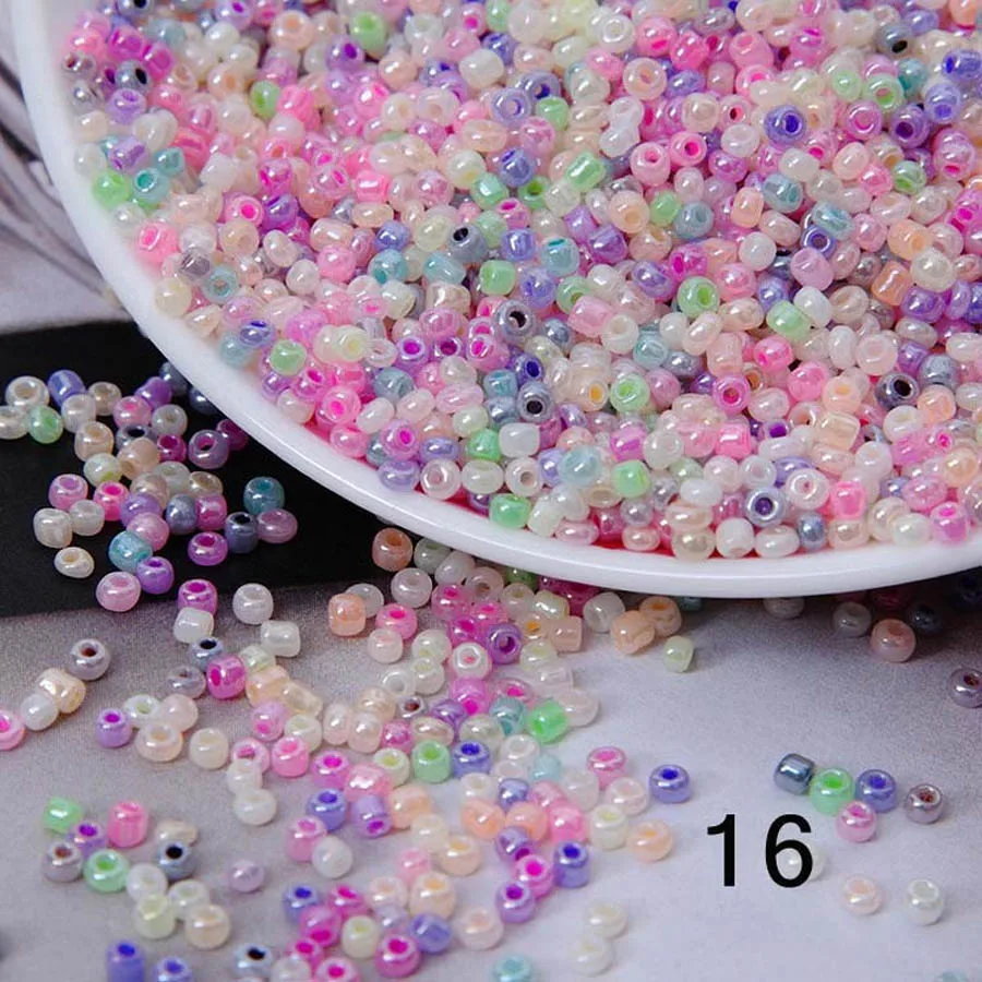 

16g 1000pcs 2mm 12/0 Mix AB Colorful Round Opaque Loose Spacer Beads Cezch Glass Seed Beads Handmade Jewelry DIY Garment Bead