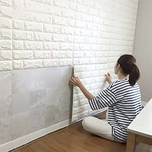 3D Brick Wall Stickers PE Wallpaper PE Foam Self Adhesive Brick Pattern Soft Pack TV Bedroom DIY Wall Decor Natural Wall