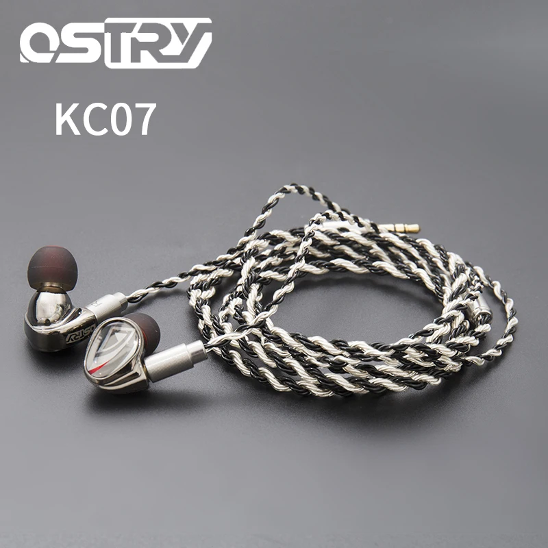OSTRY KC07 Fone de Ouvido Unidade Dupla Tecnologia Híbrida 10 milímetros CCAM Equilíbrio Armadura Unidade de Fones de ouvido