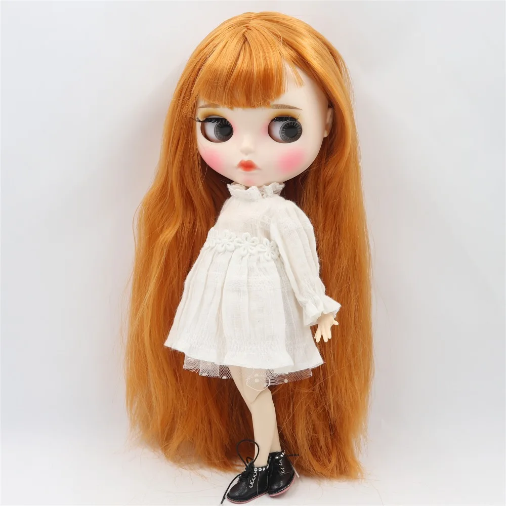 ICY DBS Blyth Doll 1/6 cutom doll white skin joint body customized face eyebrow toy doll 30cm