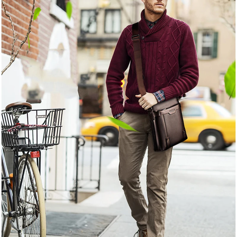 New Fashion PU Men\'s Shoulder Bags Leather Men Messenger Bags Casual Crossbody Business for gift Men\'s Small bag