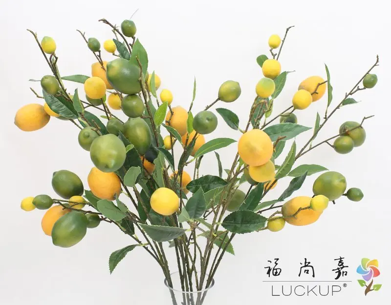 1 قطعة 89 سنتيمتر جميلة البلاستيك الاصطناعي الليمون الفاكهة فرع ديكور حديقة المنزل F447 #4