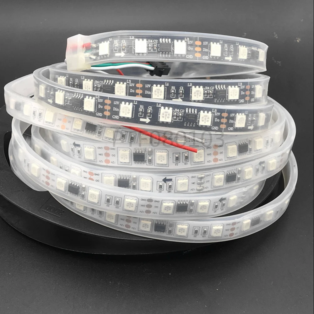 

1m/5m/roll 16.5ft DC12V 2811 ic 5050 SMD rgb strip addressable 30/48/60leds/m led pixels strip external 1 ic control 3 leds