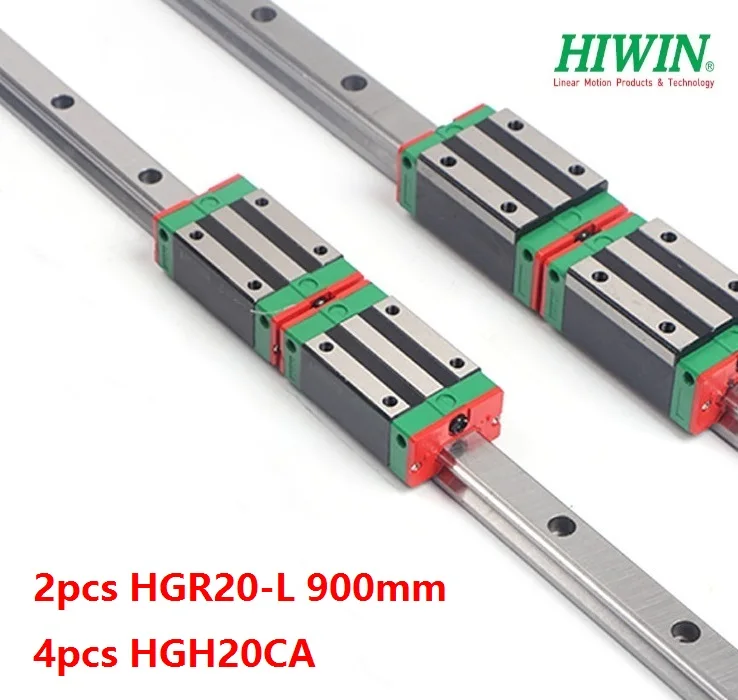 

2pcs 100% Original New Hiwin HGR20 -L 900mm linear guide/rail + 4pcs HGH20CA linear narrow blocks for CNC router