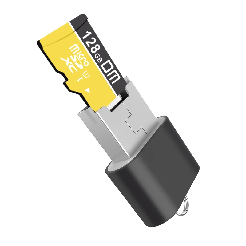 Lector de tarjetas Micro SD DM CR015, con ranura para tarjeta TF innovadora, cambia el lector de tarjetas a una unidad flash usb para ordenador o coche