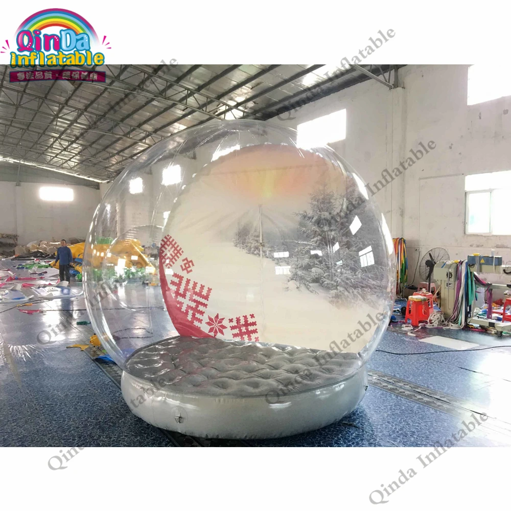 3m Diameter Christmas Inflatable Snow Globe, Giant Inflatable Human Size Snow Globe For Advertising