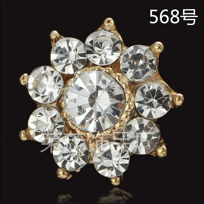 

Hot selling 50PCS/Lot 17*17mm Gold color Crystal flower Charm For Handmade Jewelry Making